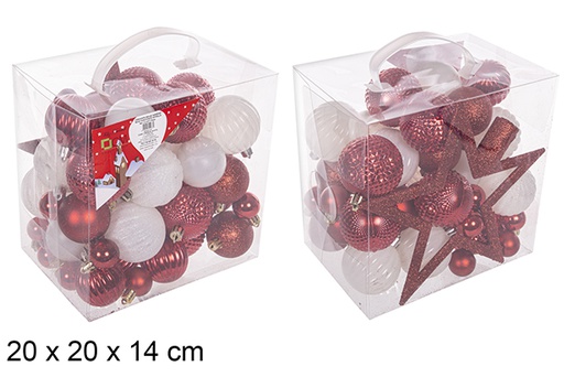 [111277] Pack de bolas de Natal vermelhas com ponta de estrela