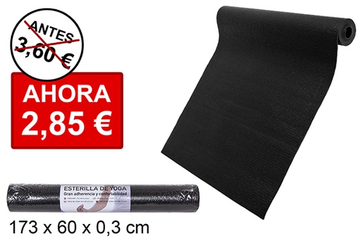 [110526] Esterilla de yoga negra 173x60 cm