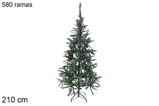[111342] Arbol navidad con puntas blancas 210cm 580 ramas