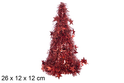 [111369] Árbol Navidad PVC hilo rojo 26x12 cm