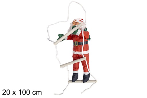 [111380] Papa Noel con traje impermeable y escalera 20x100 cm