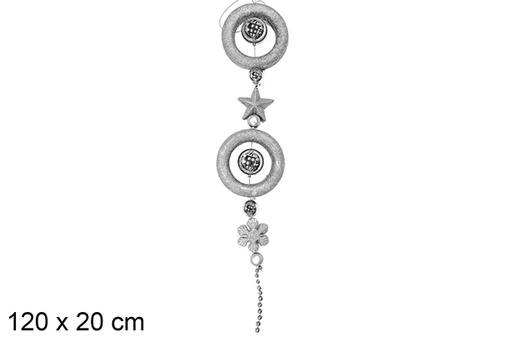 [111398] Pendentif paillettes argent 120 cm