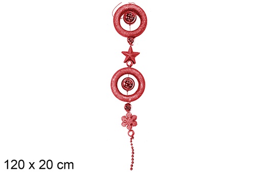 [111400] Red glitter pendant 120 cm