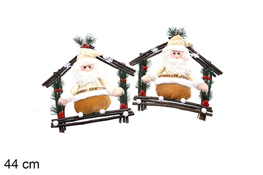 [205443] Colgante puerta casa con Papa Noel oro 2 surtidos 44 cm