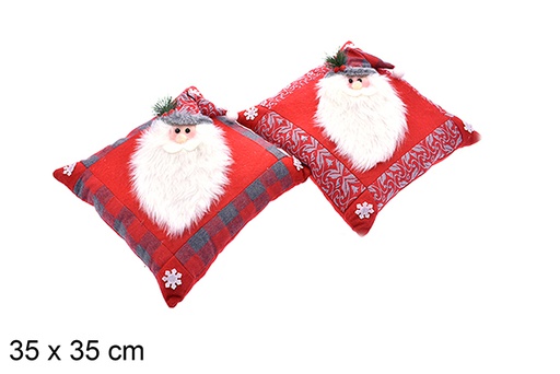 [205447] Coussin carré rouge décoré de Noël 35 cm