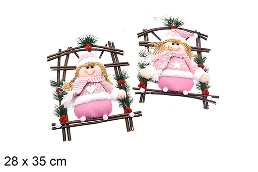 [205455] Colgante puerta con muñeco Navidad surtido 28x35 cm