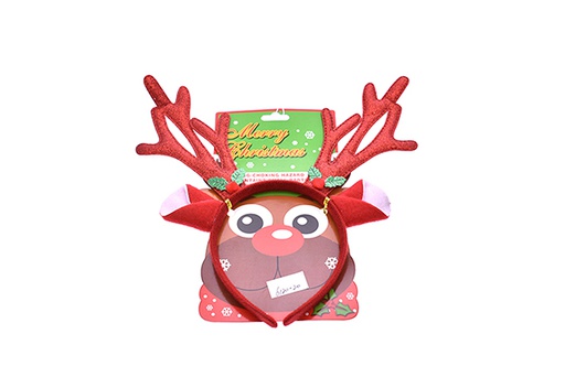 [205695] Cerchietto natalizio con renna rossa