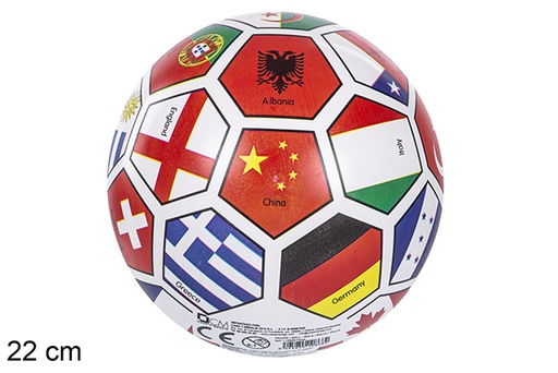 [110868] Pallone gonfiato in plastica bandiere 22 cm