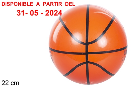 [110874] Balón hinchado plástico basket 22 cm
