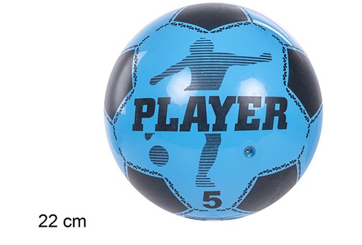 [110875] Blue inflated plastic soccer ball 22 cm