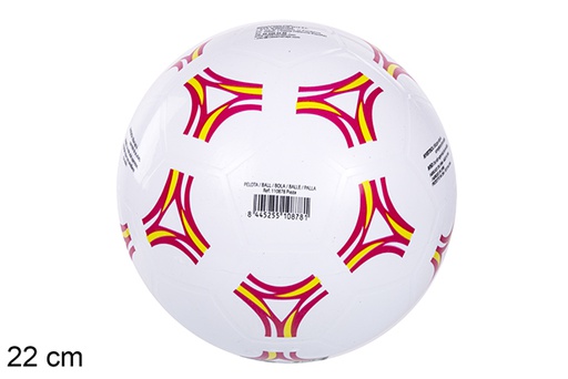 [110878] Yellow/red decorated plastic ball 22 cm