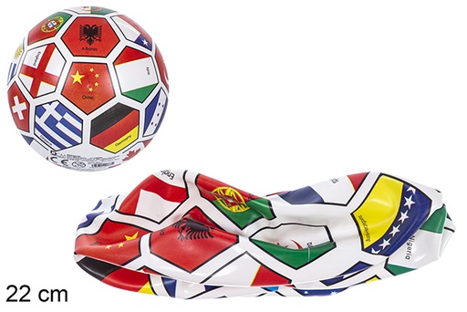 [110885] Balón deshinchado decorado bandera países 22 cm