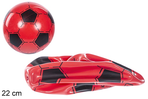 [110893] Balón deshinchado decorado futbol rojo 22 cm