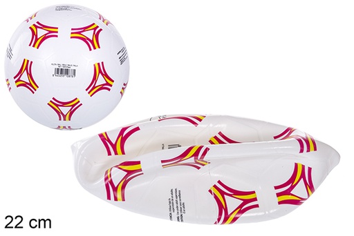 [110895] Balón plástico decorado amarilla/roja 22 cm