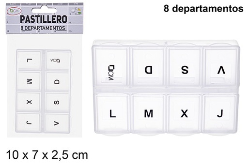 [110723] Pastillero plástico 8 departamentos semanal