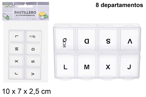 [110723] Plastic pillbox 8 departments