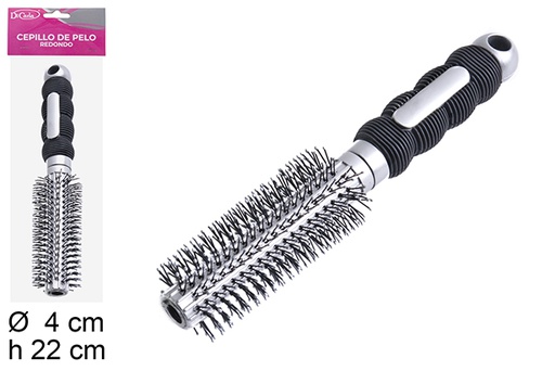 [110527] Round black handle hair brush