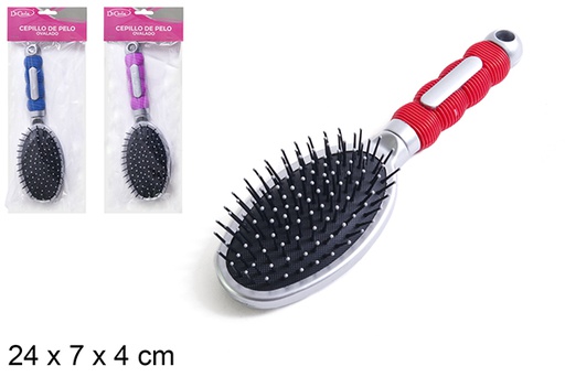 [110535] Escova de cabelo oval com cabo de cores sortidas