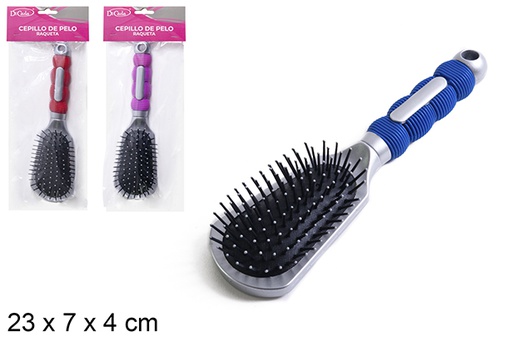 [110538] Escova de cabelo de raquete de cabo de cores sortidas