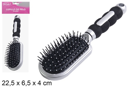 [110530] Escova de cabelo plana de cabo preto