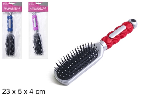 [110534] Escova de cabelo retangular cabo de cores sortidas
