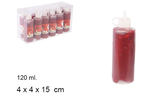 [047089] Red glitter glue bottle 120 ml