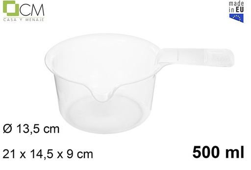 [111517] Casserole micro-ondes en plastique transparent 500 ml