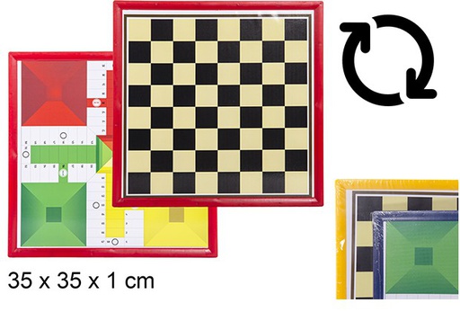 [110524] Tablero parchis y ajedrez 35x35cm