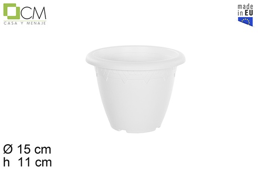 [111779] Pot en plastique Elsa en blanc 15 cm