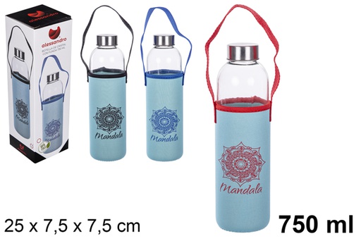 [108736] Botella cristal con funda neopreno 750 ml