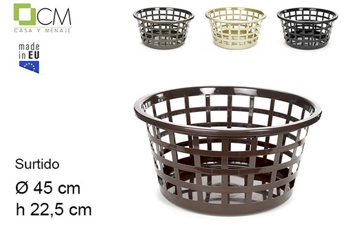 [103003] Panier à linge en plastique de couleurs assorties