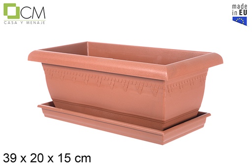 [102953] Jardinière en plastique Elsa avec assiette 39 cm