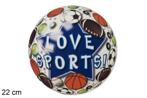 [111557] Balón plástico decorado Love Sports 22 cm