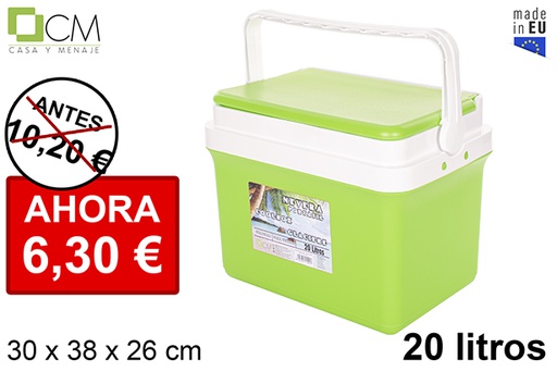 [111500] Nevera verde 20l. tapa plana