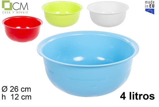 [112045] Plastic bowl assorted colors 26 cm (4 l.)