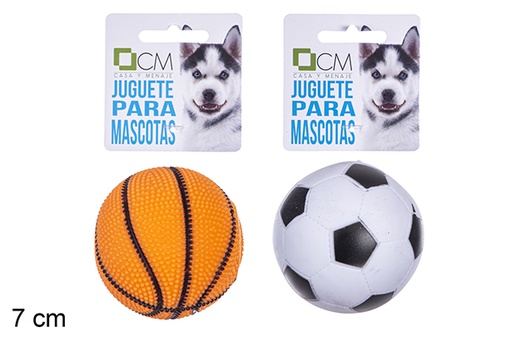 [110902] Balle sonore football/basket pour chien  