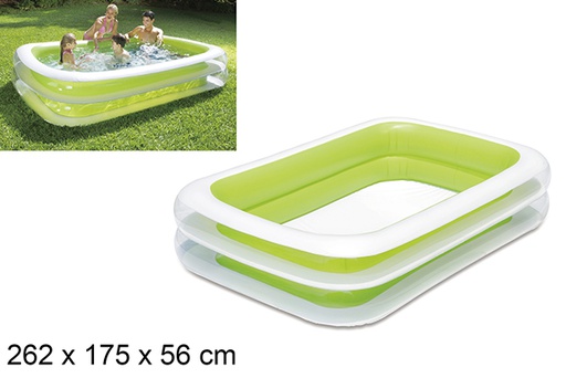 [206164] Green rectangular inflatable pool 262x175 cm