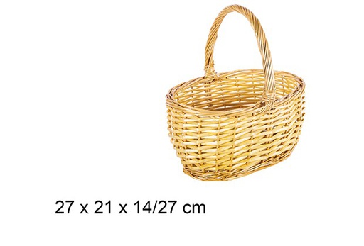 [111643] Cesta mimbre ovalada miel 27x21x14/27 cm
