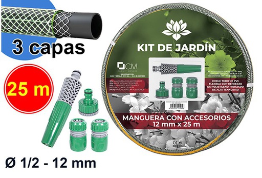 [111595] Hose with accessories 12 mm x 25 m.