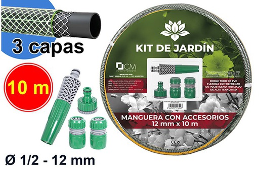 [111624] Hose with accessories 12 mm x 10 m.