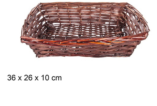 [108271] Cesta mimbre rectangular caoba 36x26x10cm