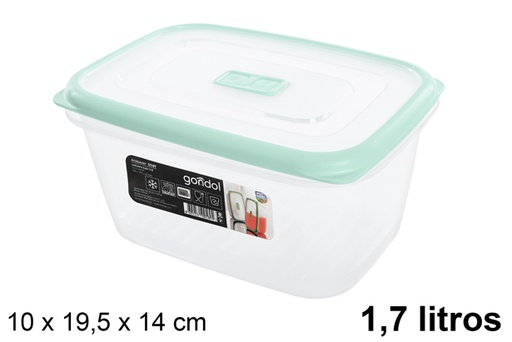 [111945] Barattolo in plastica con coperchio verde 1,7 l.