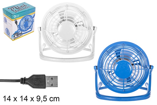 [112191] Mini ventilateur USB couleurs assorties 14 cm