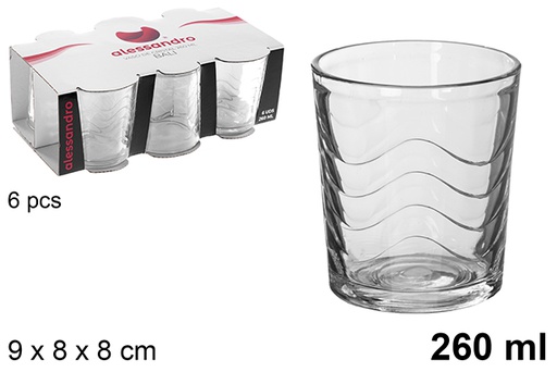 [111939] Pack 6 vasos cristal agua Bali 260 ml