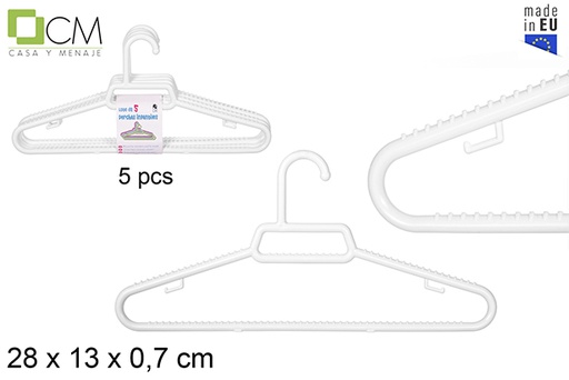 [112169] Pack 5 appendini in plastica bianche infantile