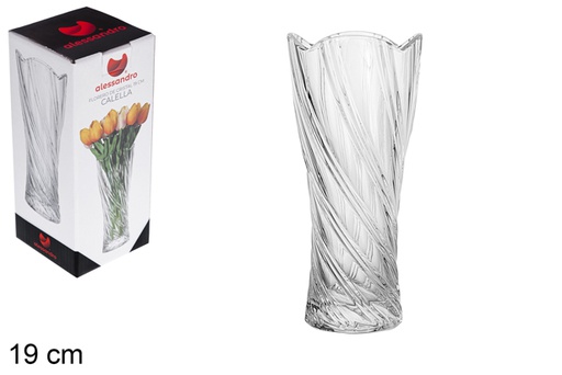 [111933] Glass flower vase Calella 19 cm