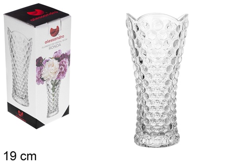 [111937] Glass flower vase Ronda 19 cm
