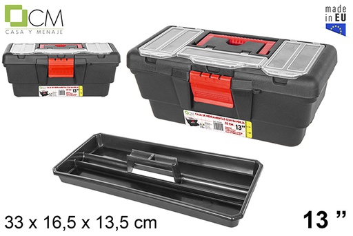 [103030] Plastic box tools with tray 33 cm 13&quot;