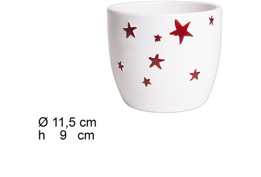 [110313] Vaso de cerâmica decorado com estrelas 9 cm