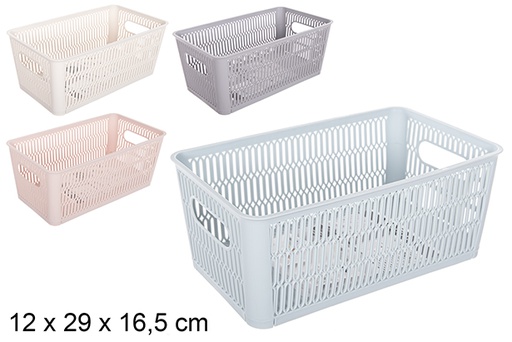 [111903] Cesta plástico organizadora apilable colores surtidos